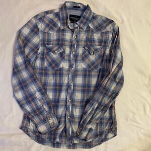 American eagle outfitters blue, orange button Mens sz small